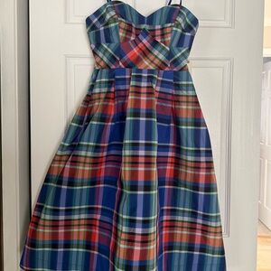 Anthropologie Multicolor Plaid Midi Dress